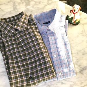 TWO Men's Fish Hippie Shirts, Size L